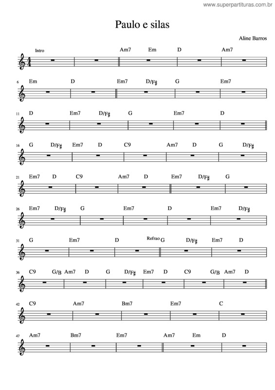 Partitura da música Paulo E Silas