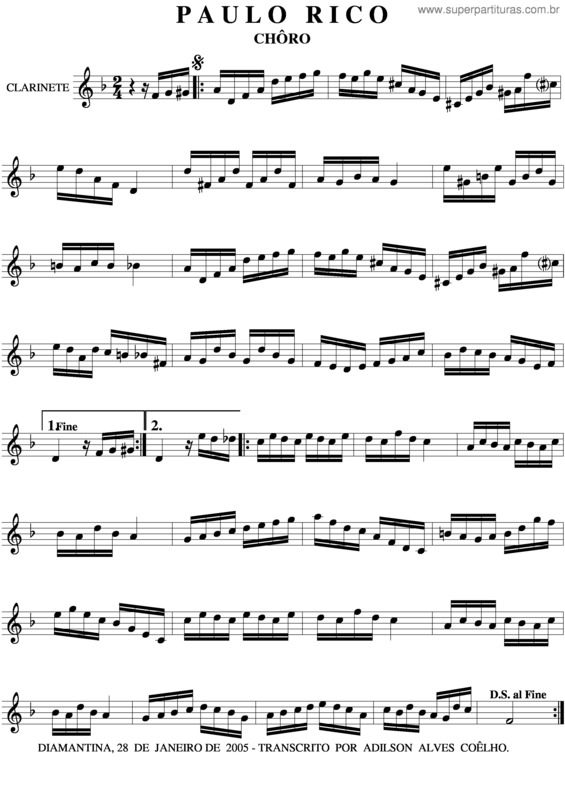 Partitura da música Paulo Rico