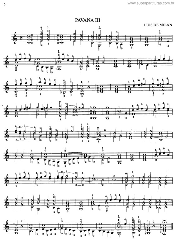 Partitura da música Pavana 3
