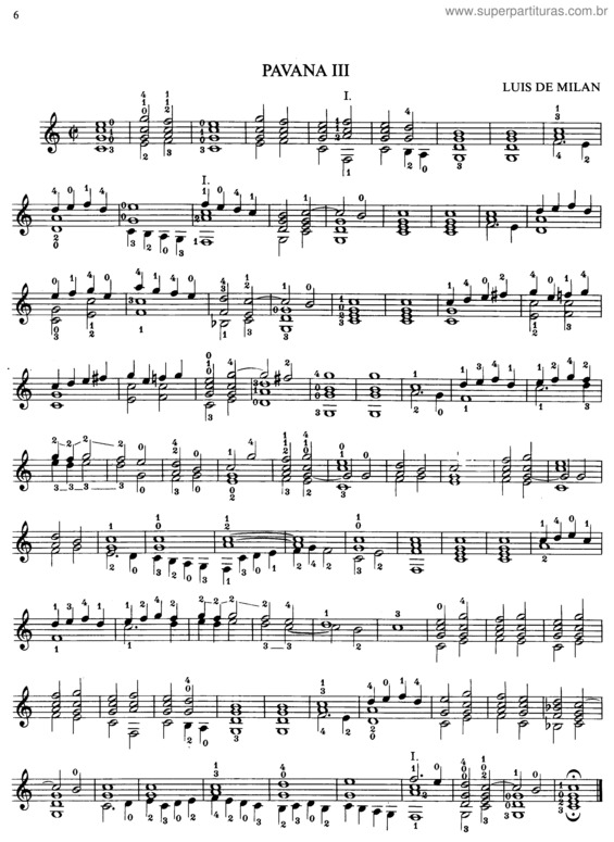 Partitura da música Pavana 3