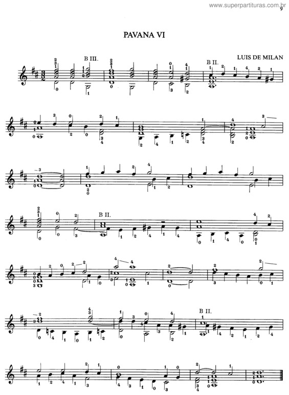 Partitura da música Pavana 6