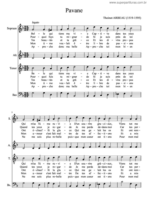 Partitura da música Pavane v.3