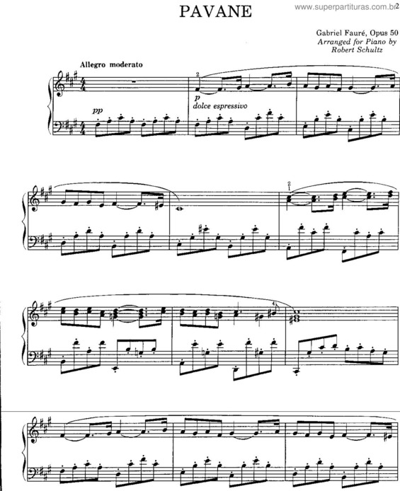 Partitura da música Pavane