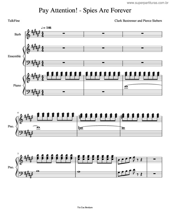Partitura da música Pay Attention! – Spies Are Forever