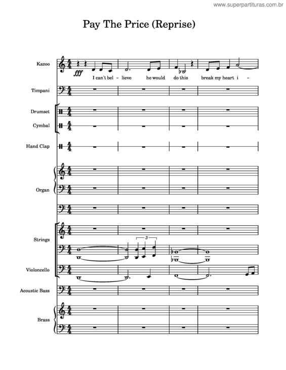Partitura da música Pay The Price