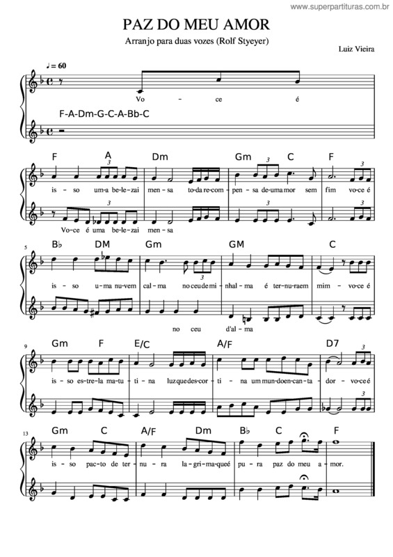Partitura da música Paz Do Meu Amor v.4