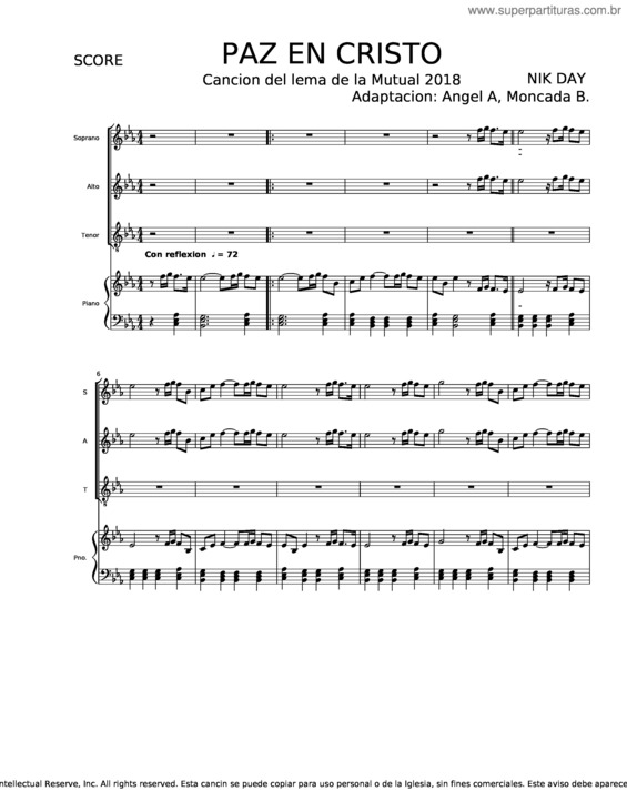 Partitura da música Paz En Cristo