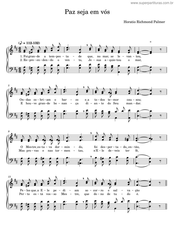 Partitura da música Paz Seja Em Vós – Horatio Richmond Palmer v.3