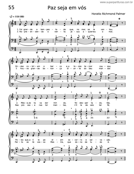 Partitura da música Paz Seja Em Vós – Horatio Richmond Palmer