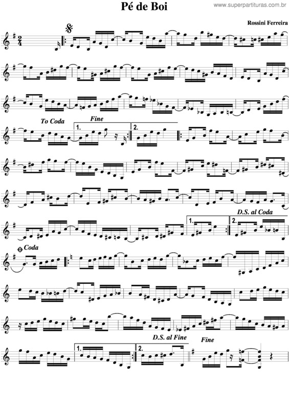 Partitura da música Pé De Boi