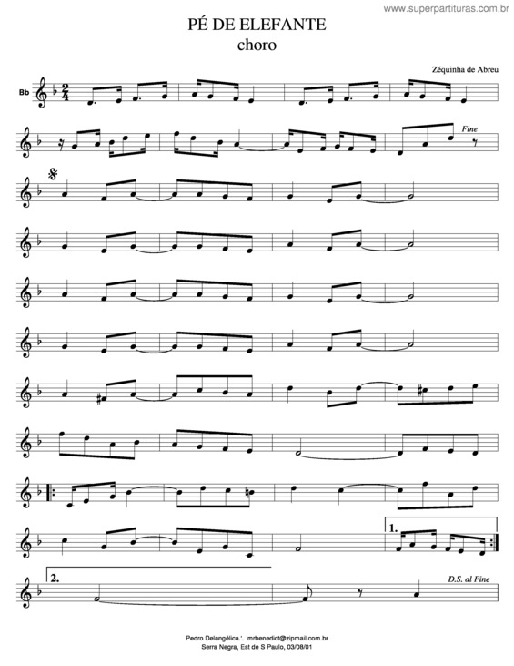 Partitura da música Pé De Elefante