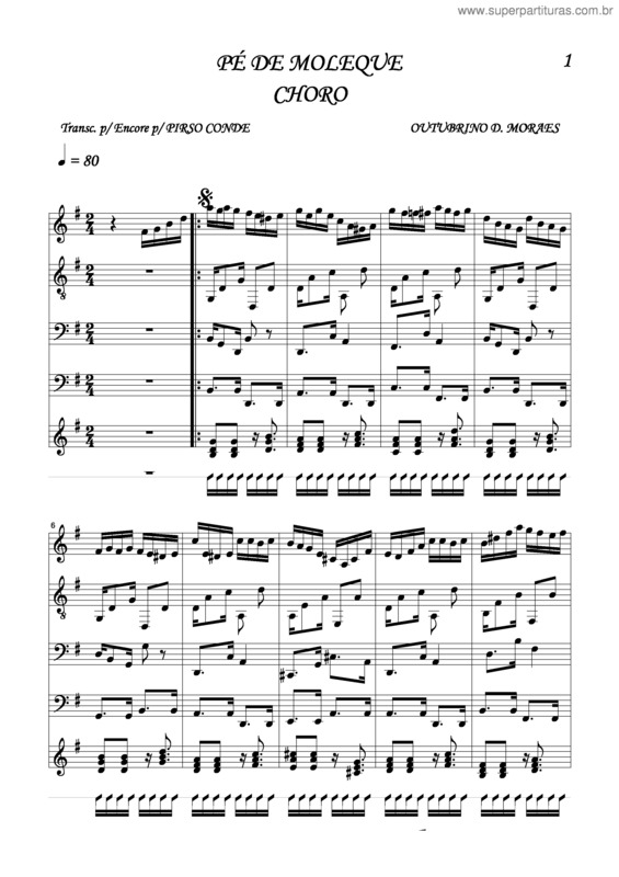Partitura da música Pé De Moleque v.2