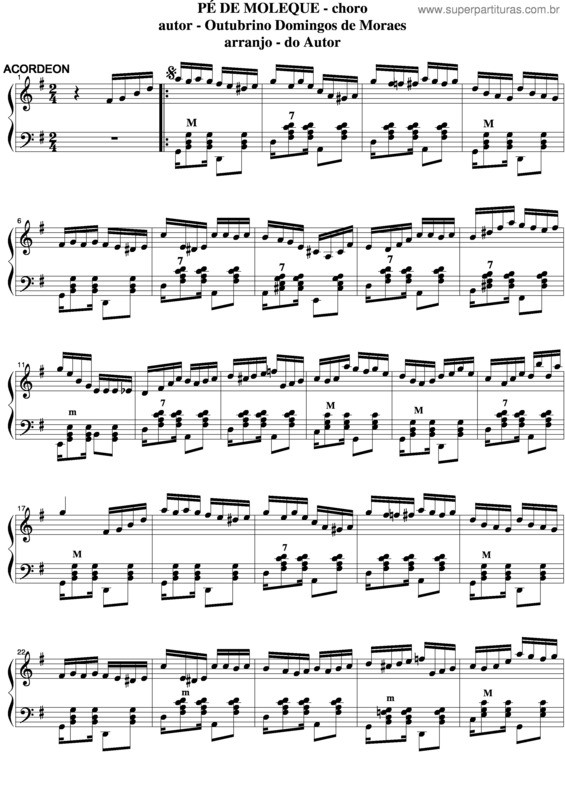 Partitura da música Pé De Moleque v.3