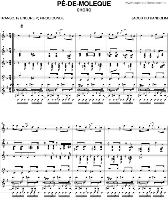 Partitura da música Pé De Moleque