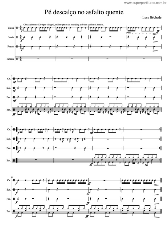 Partitura da música Pé Descalço No Asfalto Quente