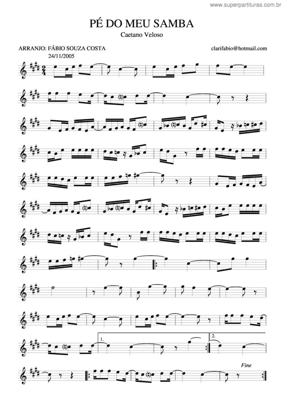 Partitura da música Pé Do Meu Samba v.2