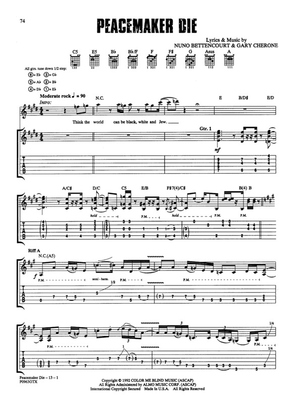 Partitura da música Peacemaker Die v.2