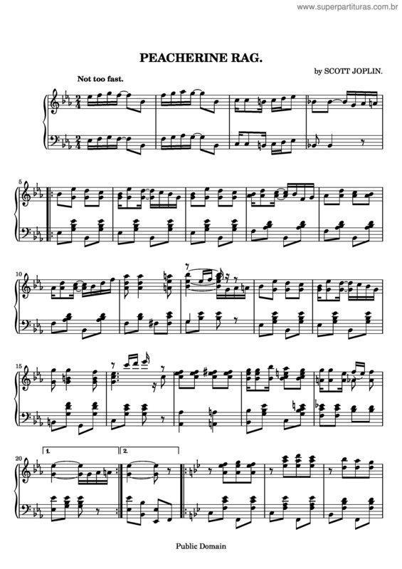 Partitura da música Peacherine Rag v.2