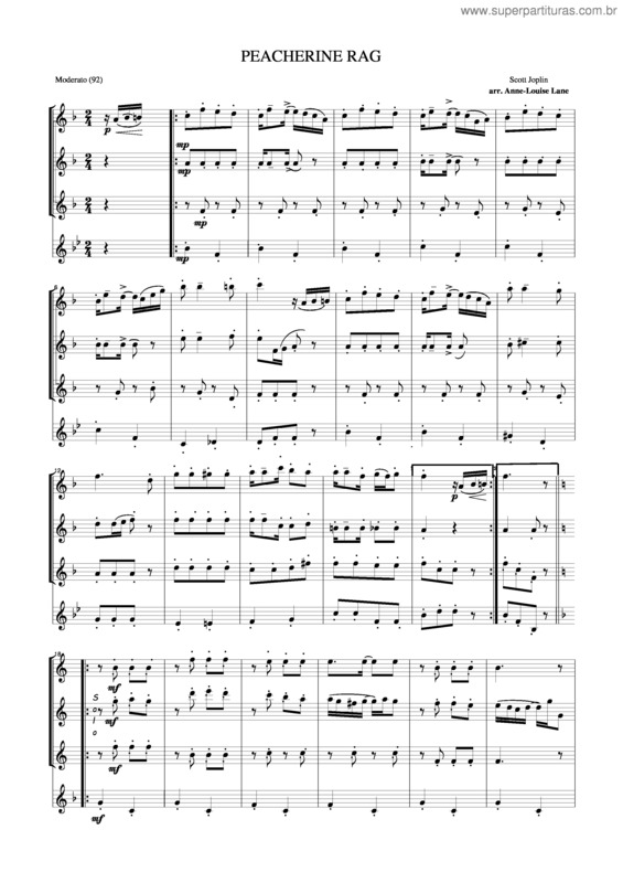 Partitura da música Peacherine Rag