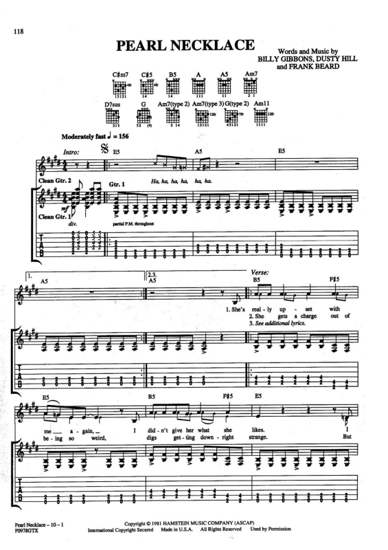 Partitura da música Pearl Necklace