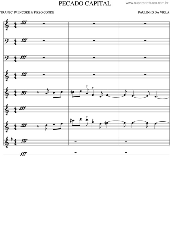 Partitura da música Pecado Capital v.2