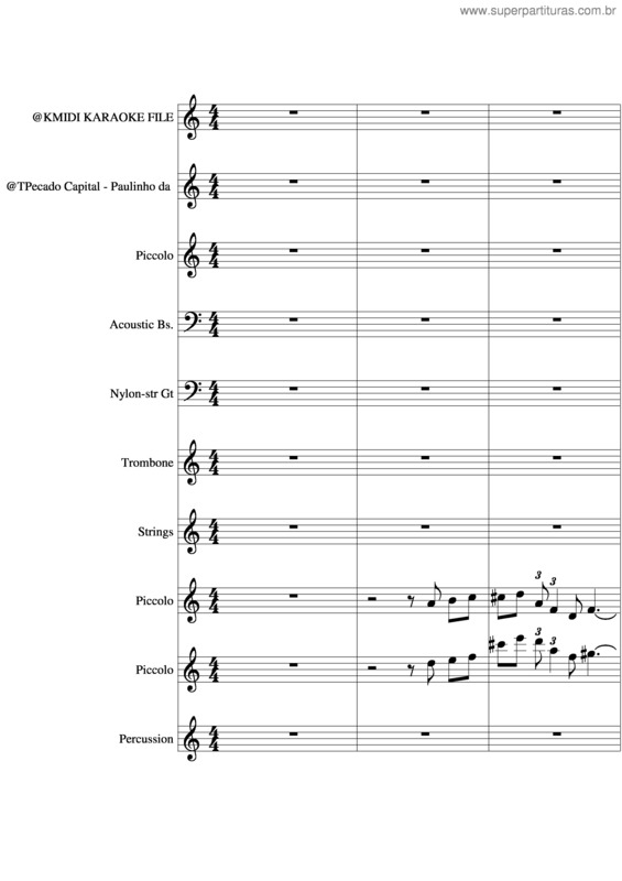 Partitura da música Pecado Capital