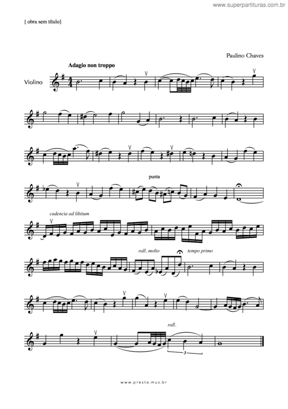 Partitura da música Peças sem título