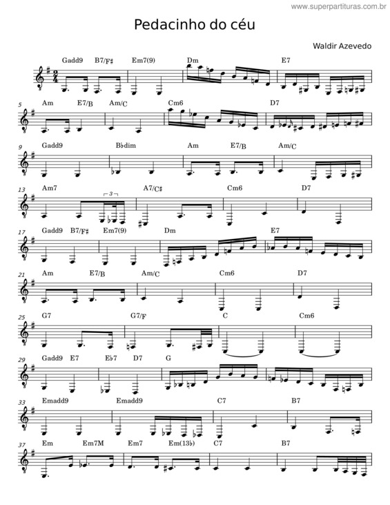 Partitura da música Pedacinho Do Céu v.13