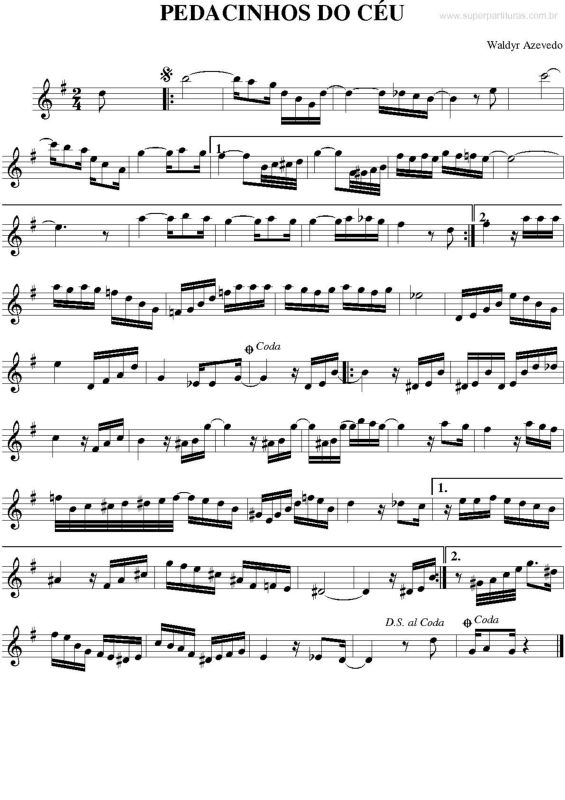 Partitura da música Pedacinho do Céu v.2