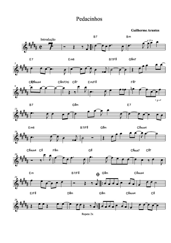 Partitura da música Pedacinhos v.2