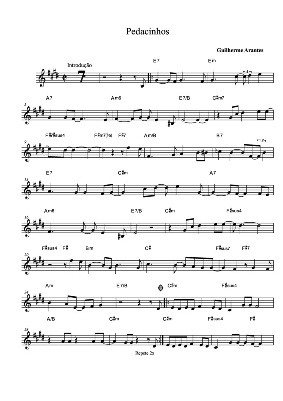 Partitura da música Pedacinhos v.3