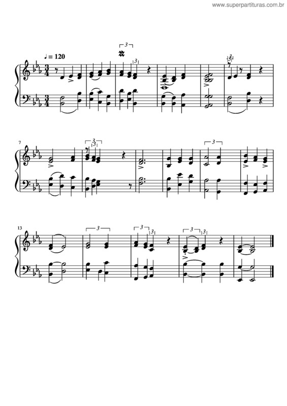 Partitura da música Pedimos–Te, Ó Pai