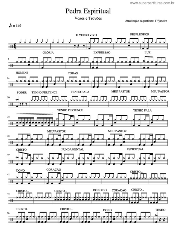 Partitura da música Pedra Espiritual