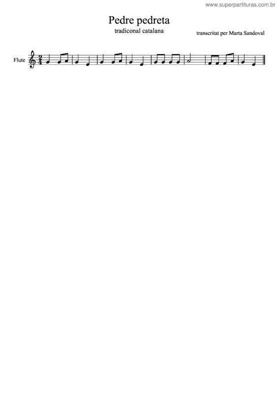 Partitura da música Pedra Pedreta v.2