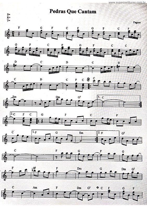 Partitura da música Pedras Que Cantam