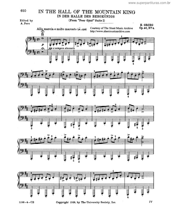 Partitura da música Peer Gynt Suite No. 1