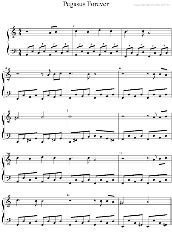 Partitura da música Pegasus Forever