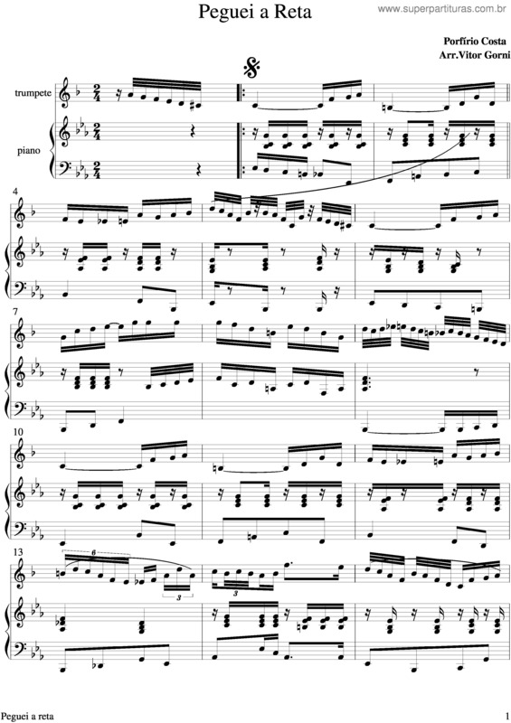 Partitura da música Peguei A Reta v.2