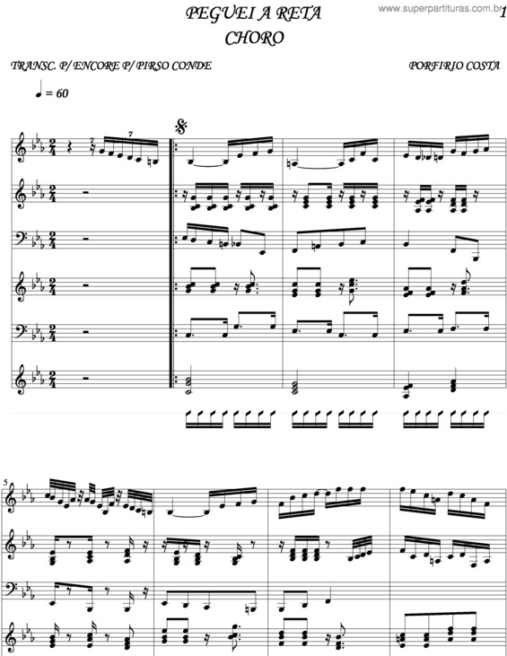 Partitura da música Peguei A Reta v.3