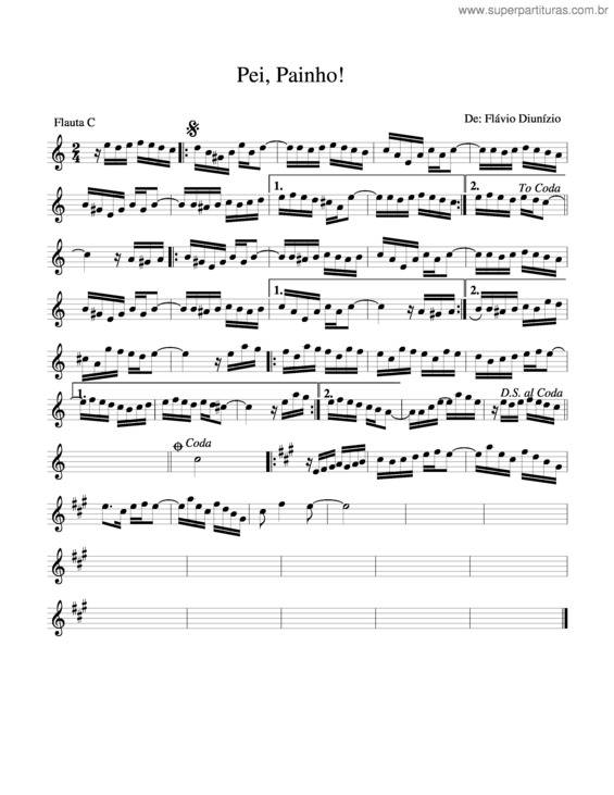 Partitura da música Pei, Painho