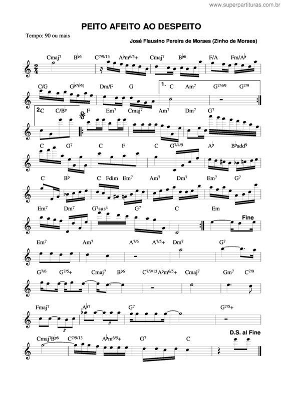 Partitura da música Peito Afeito Ao Despeito v.2