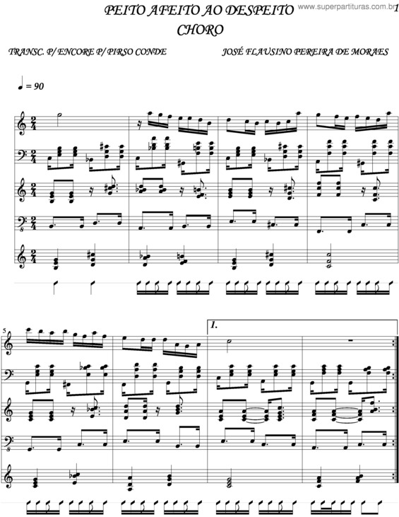 Partitura da música Peito Afeito Ao Despeito v.3