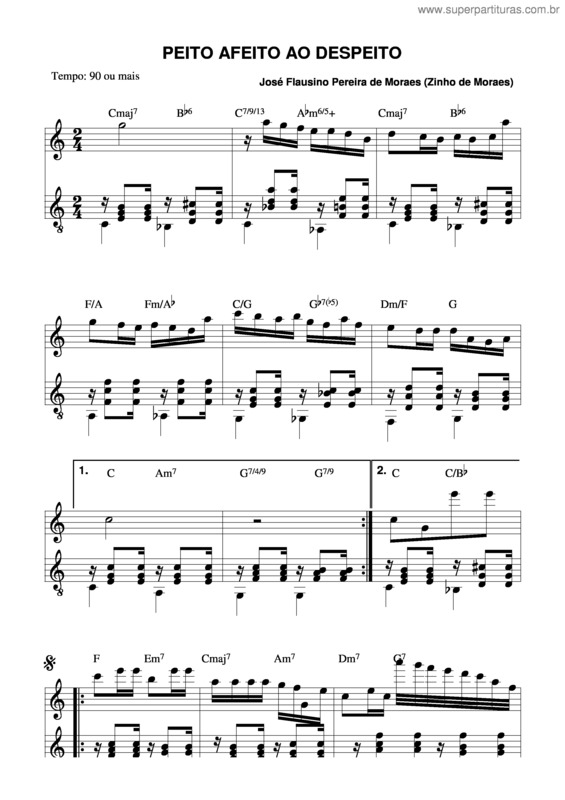 Partitura da música Peito Afeito Ao Despeito v.5