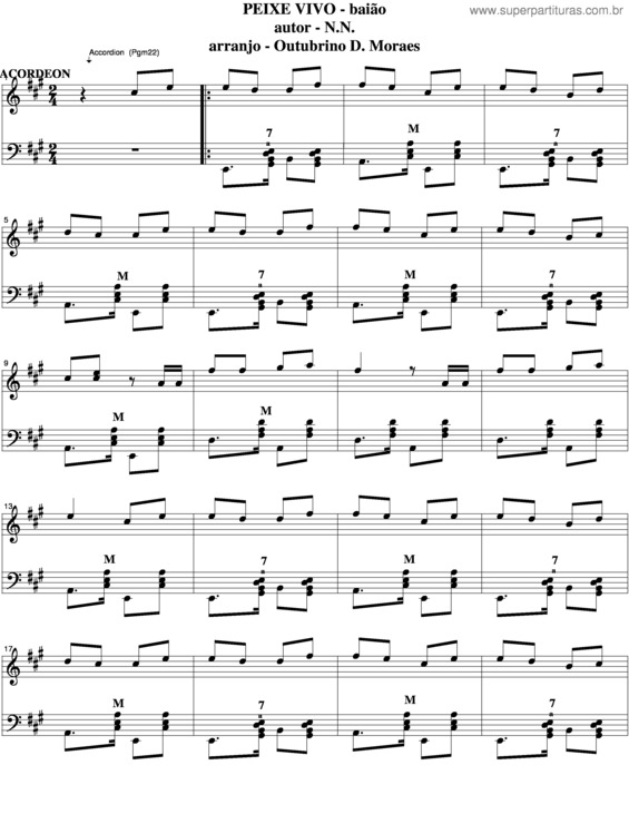 Partitura da música Peixe Vivo v.4