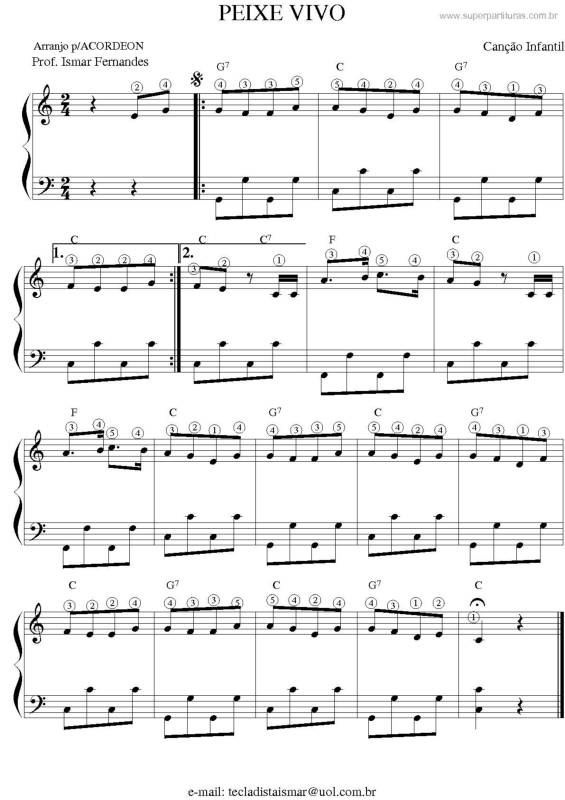 Partitura da música Peixe Vivo