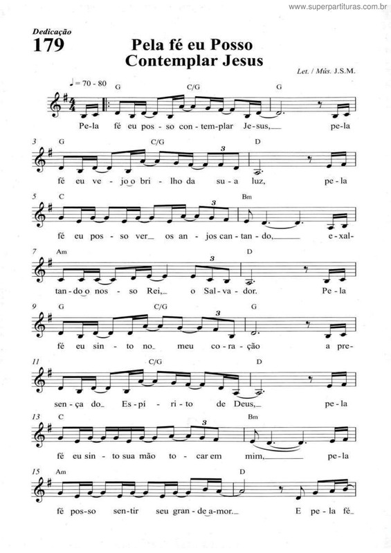 Partitura da música Pela Fé Eu Posso Contemplar Jesus