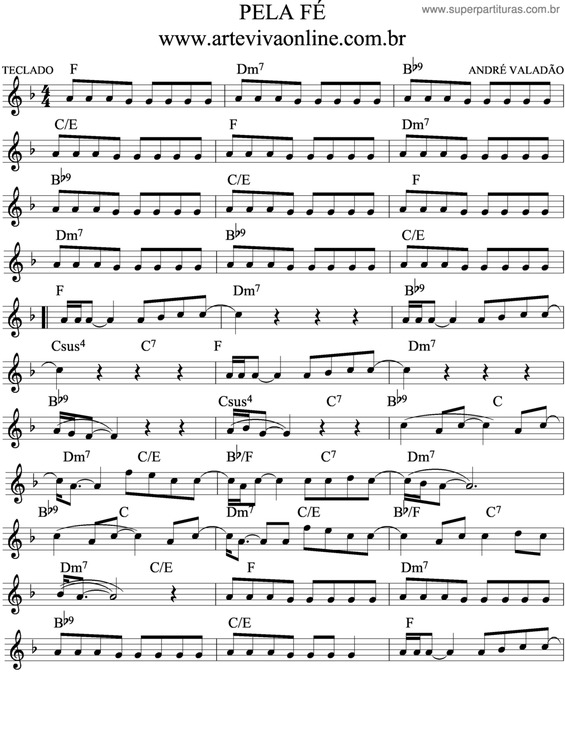 Partitura da música Pela Fé v.3