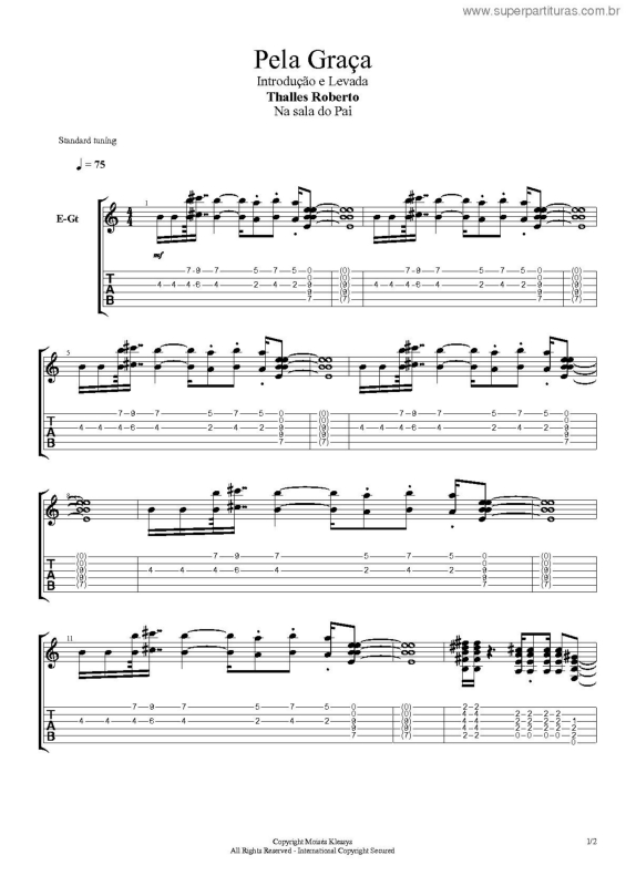 Partitura da música Pela Graça v.2