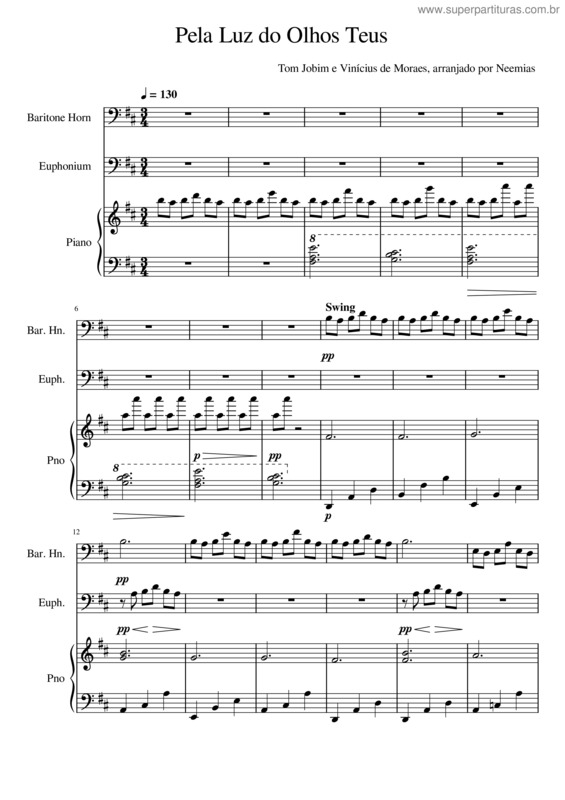 Partitura da música Pela Luz Do Olhos Teus