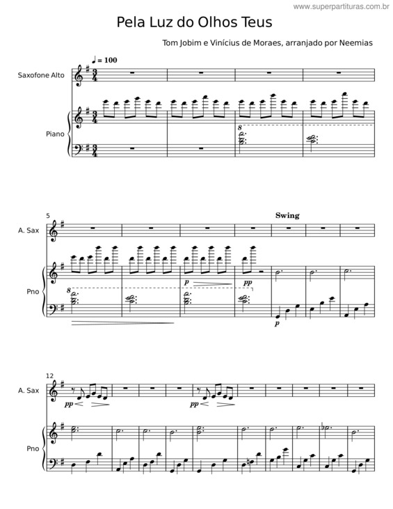 Partitura da música Pela Luz Dos Olhos Teus – Antônio Carlos Jobim v.4